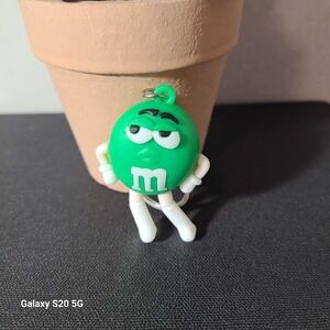 Green M&M Character Keychain Collectible‎ Candy Dispenser Key Ring NWOT